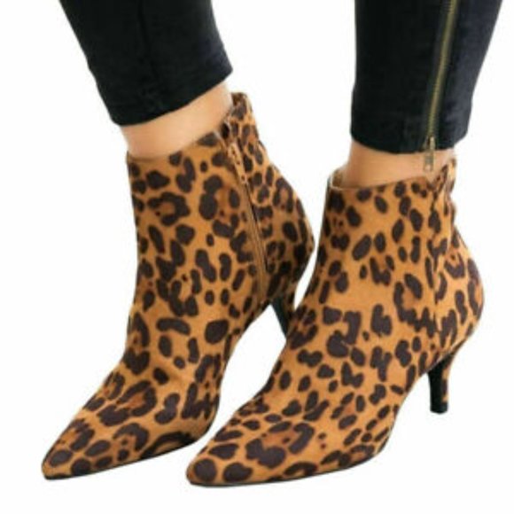 Zigi Soho Shoes - Zigi Soho Savida Leopard Print Heeled Ankle Boots